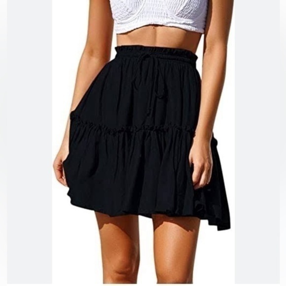 Old Navy black prairie skirt fully lined - Picture 2 of 5